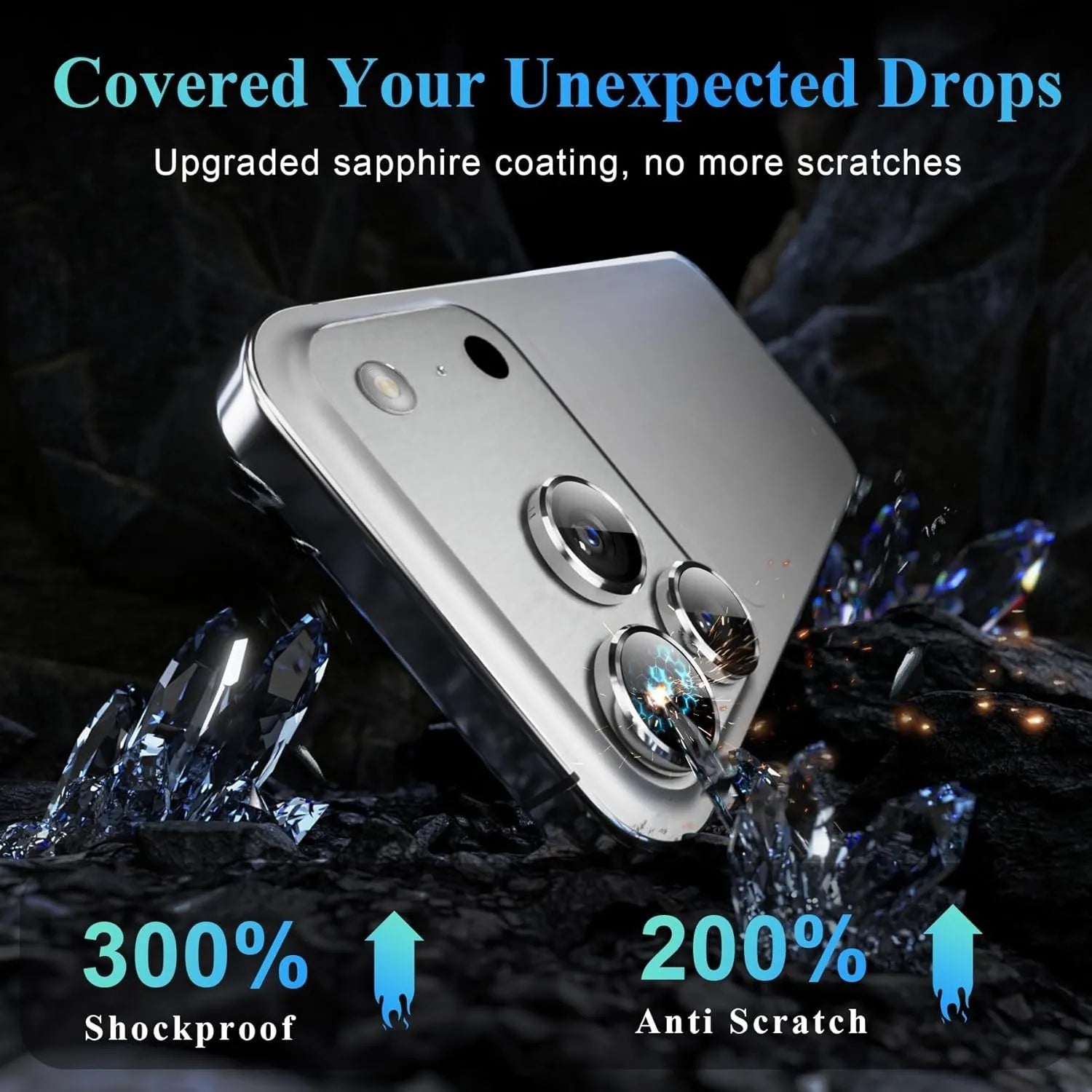 For iPhone 17 Pro Max/17 Pro Metal Ring Tempered Glass Camera Lens Protector Film Cover Film Metal Ring