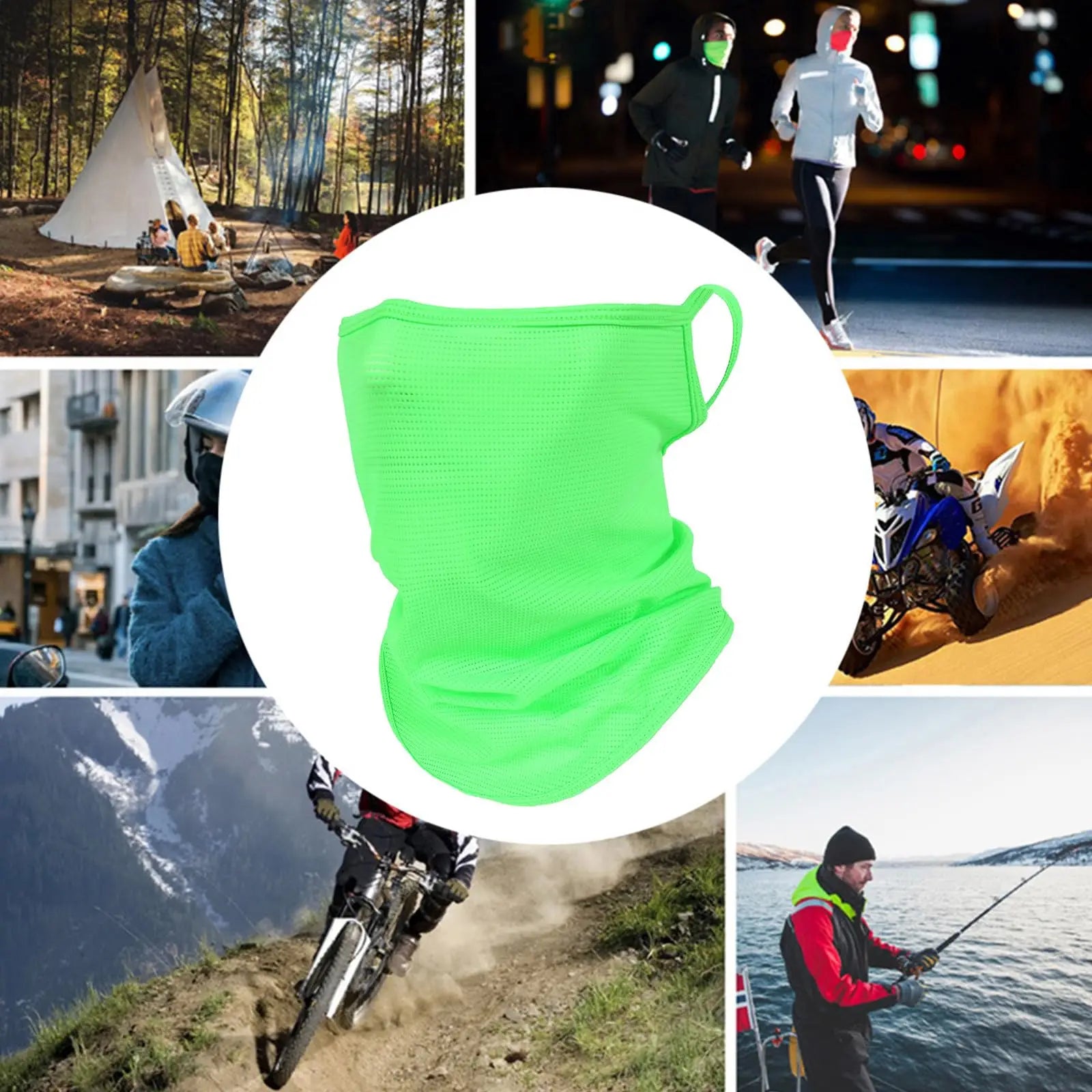 Ice Silk Sunscreen Mask Breathable Summer Cycling Headwear Moister Wicking Cooling Neck Gaiter Face Mask Cycling Face Cover