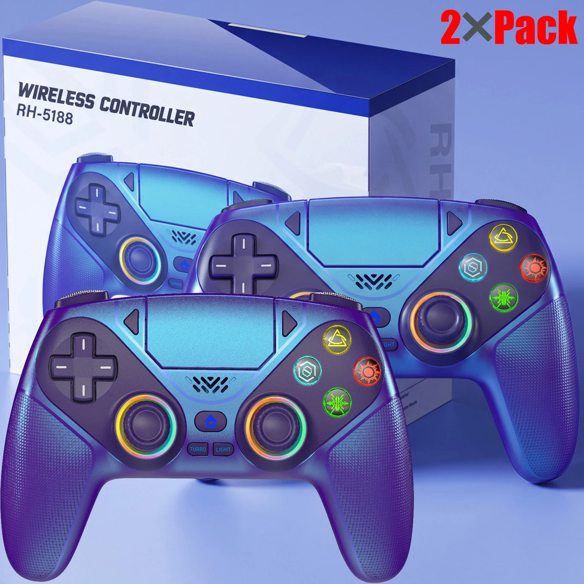 Controller For Playstation 5 PS5/PS5 Pro/Slim/PC Gamepads W/Hall Effect RGB Wireless Game Control Joystick Marco/Turbo Program