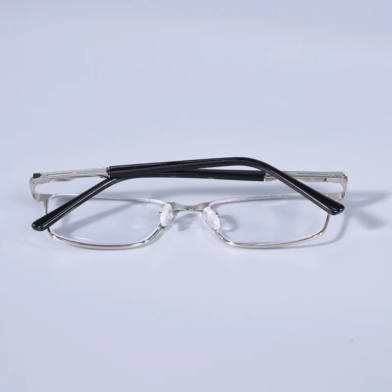 Fashion Large Frame Square Reading Glasses Double Color Prescription Eyeglasses For Men With Spring Hinge +125+175+225+275