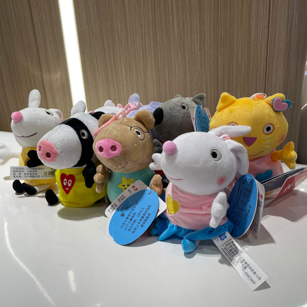 100% Genuine Peppa Pig 12-19cm Peppa George Evie Plush Toy Evy Cartoon Stuffed Animals Doll Children Birthday Christmas Gift