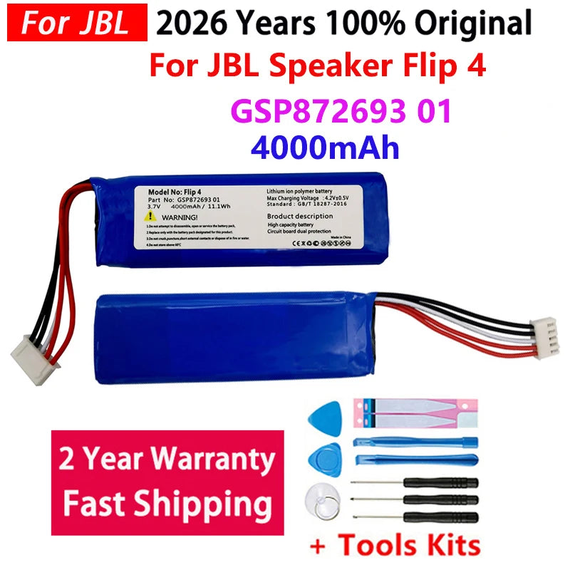 2026 Years 100% Original Speaker Battery For JBL Flip 1 2 3 4 5 6 For JBL Flip4 Flip5 Flip6 GSP872693 01 Battery Fast Shipping