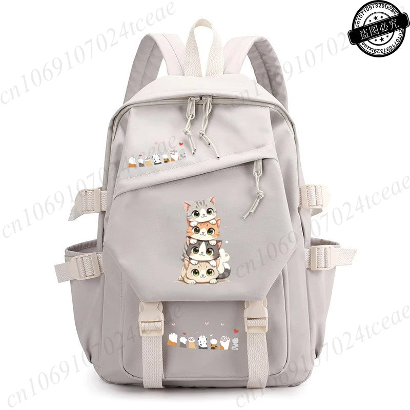Back To School Anime School Backpack for Students Kawaii Cat Design Daily Bagpack Anime Backpacks for Girl Sport School Bag