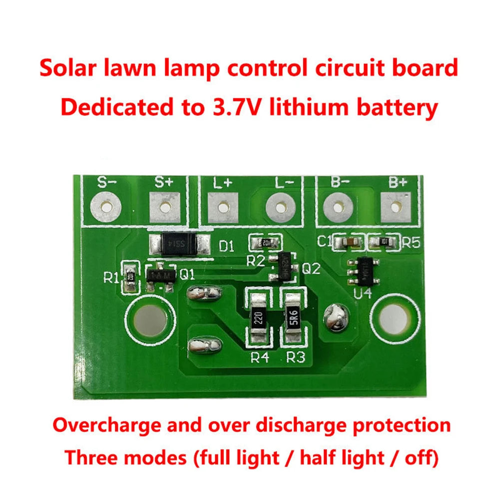 3.7V Solar Controller LED Lantern Light Control Circuit Board Photo Induction Solar Lamp Lithium Battery Controller Module