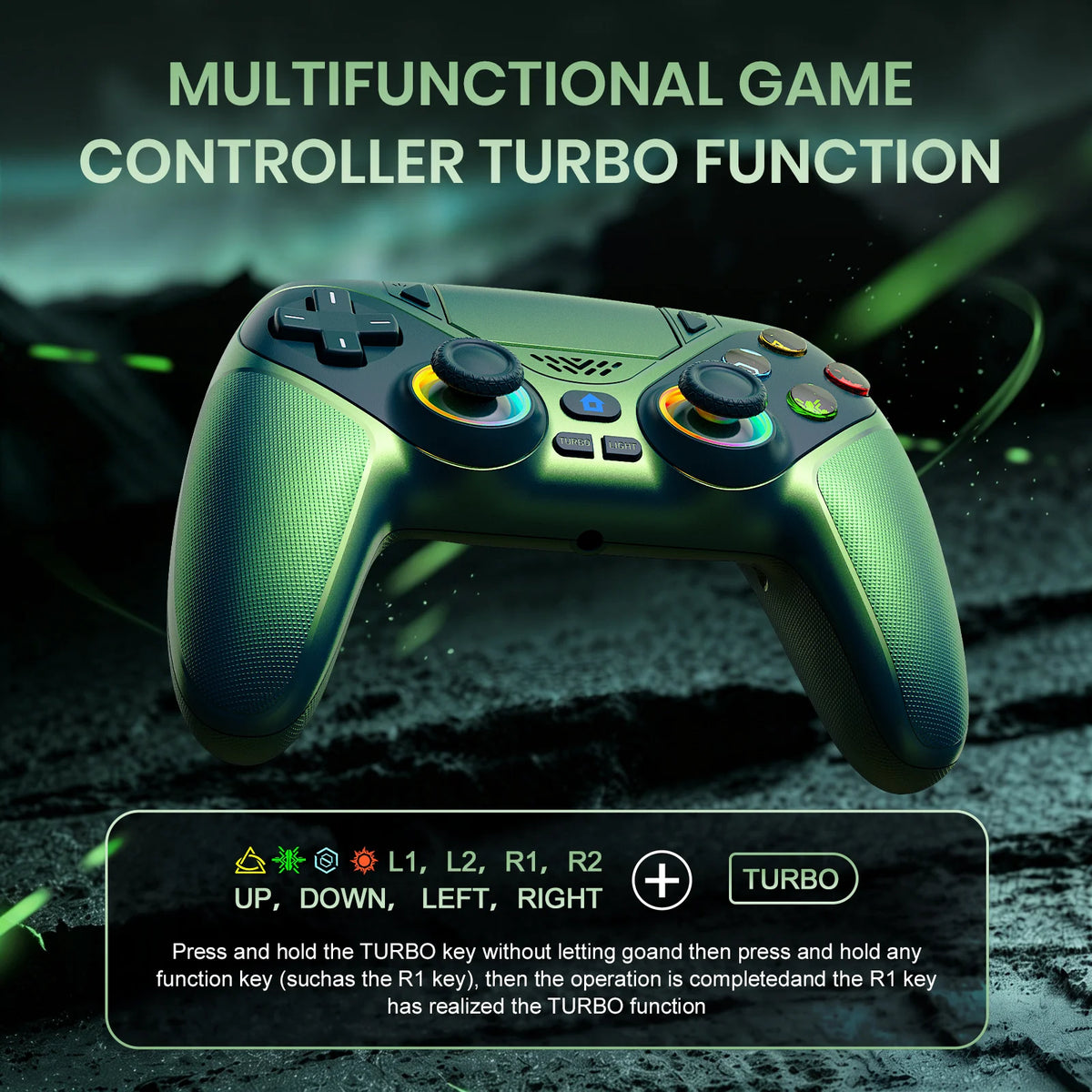 RGB Wireless Gamepad,For Playstation 5/PS5 Controller,With Turbo Dual Sense Vibrate Programming 3D Gaming Controller Console