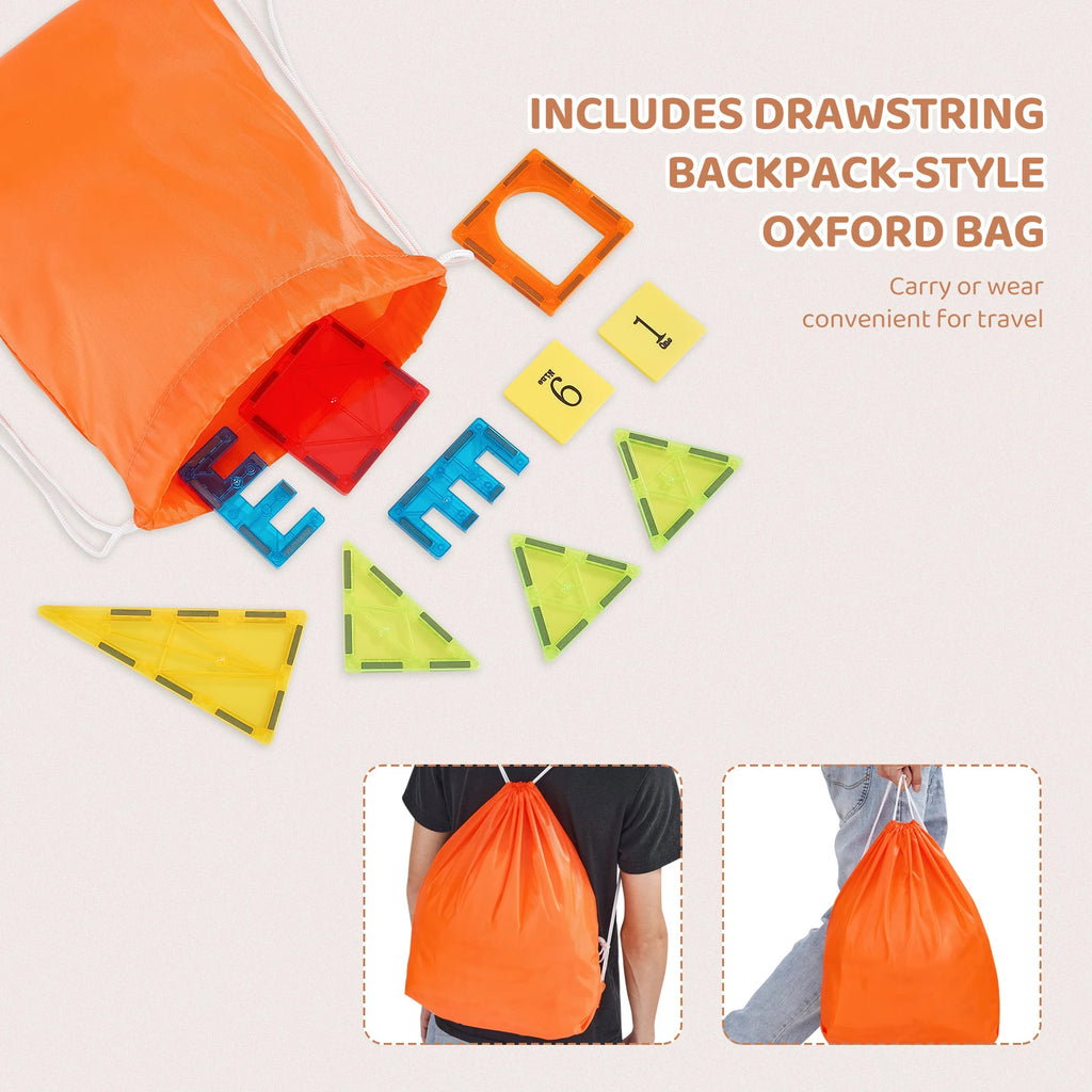 SucceBuy 55pcs Magnetic Building Blocks Construction Set Magnet Tiles Children Montessori Educational Game Toys for Kids Gifts