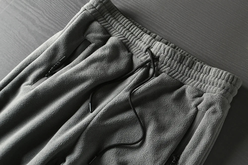 New Winter Casual Thickened Fleece Warm Sweatpants Men Outdoor Elastic Waist Norway Sport Joggers Pants Loose Male Trousers