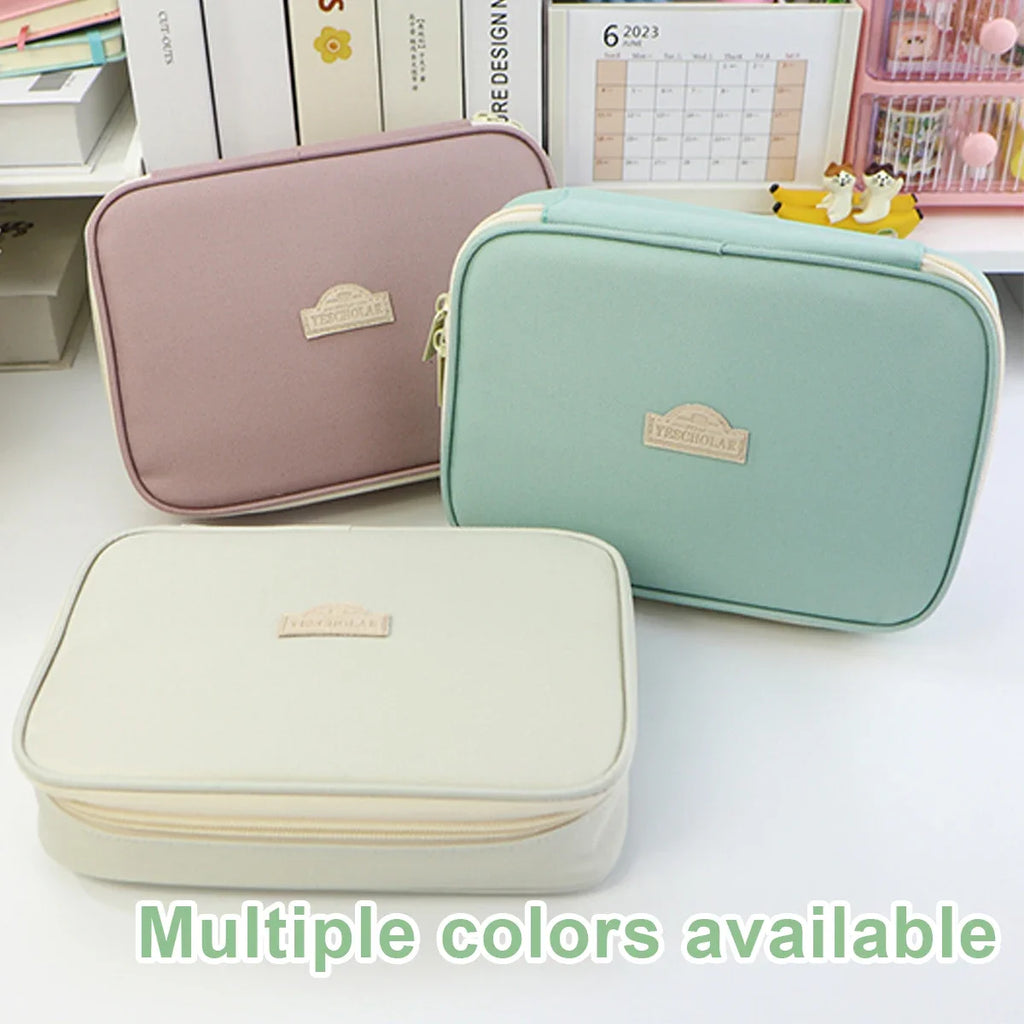 Simple style pencil case, large capacity pencil bag, small piece storage bag, student stationery organizer back-to-school season