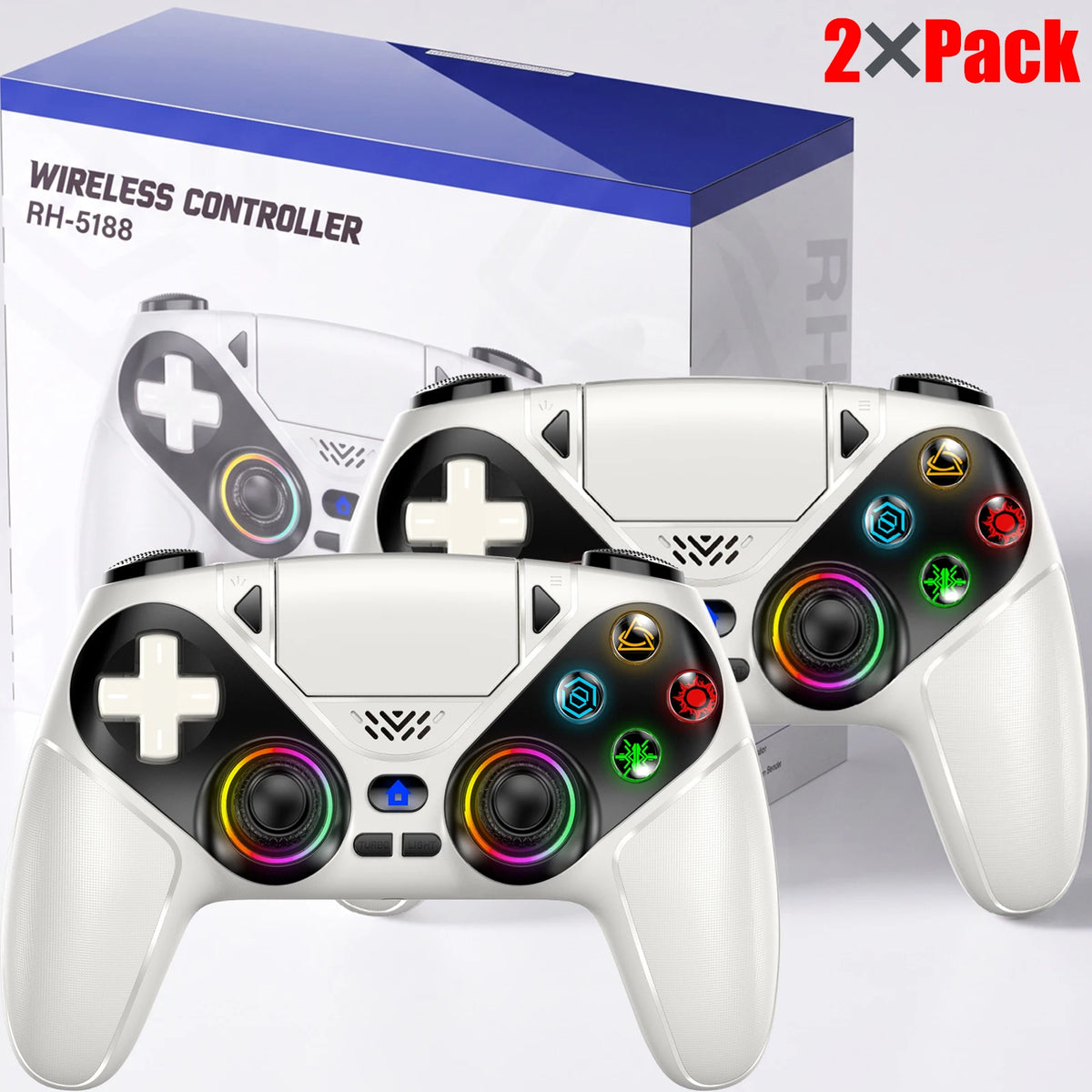 Controller For Playstation 5 PS5/PS5 Pro/Slim/PC Gamepads W/Hall Effect RGB Wireless Game Control Joystick Marco/Turbo Program