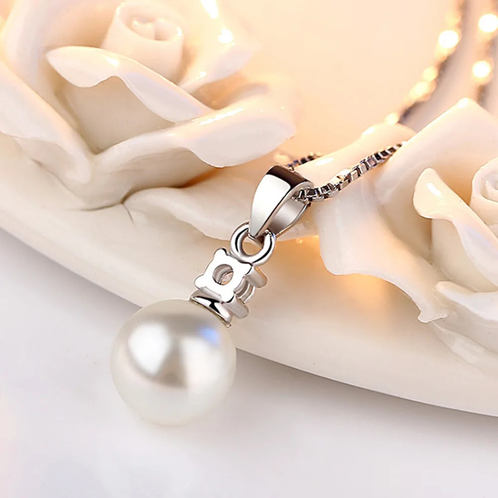 925 Sterling Silver Female Pearl Pendants And Necklaces For Women Fashion Luxury Quality Jewelry  GaaBou Jewellery