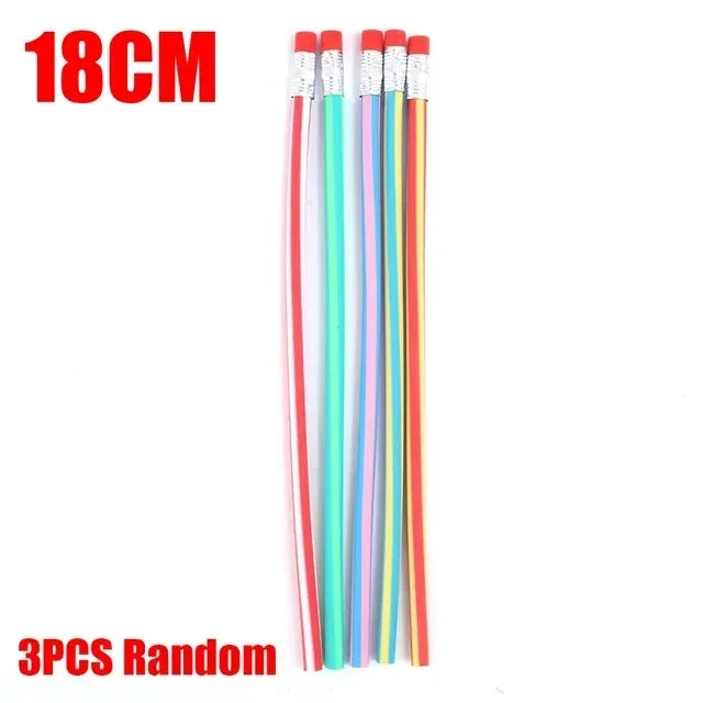 Colorful Magic Bendy Flexible Cute Soft Pencil with Eraser Stationery Kids Student Colored School Office Supply Creative Novelty