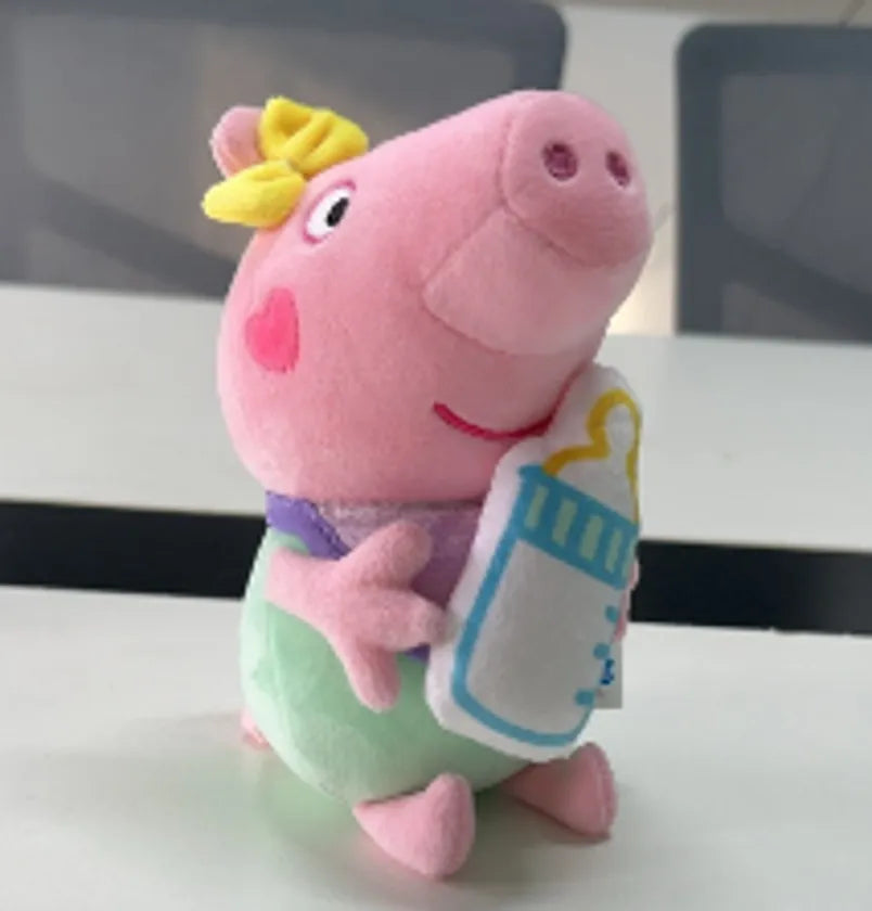 100% Genuine Peppa Pig 12-19cm Peppa George Evie Plush Toy Evy Cartoon Stuffed Animals Doll Children Birthday Christmas Gift