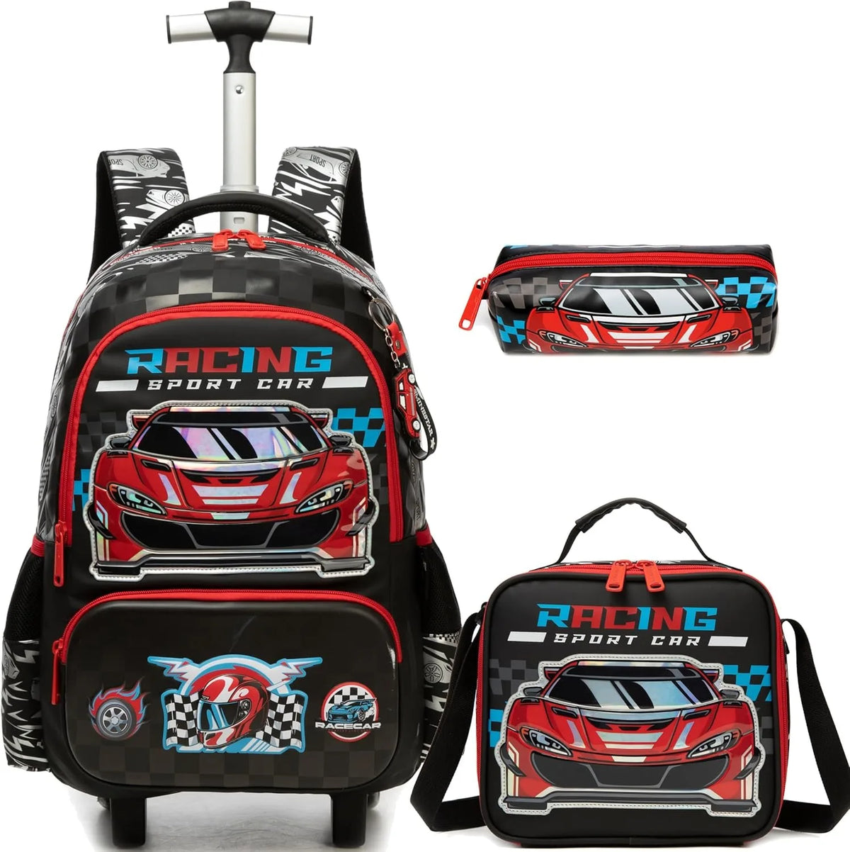 School Backpack for Boy Kids Trolley Bags with Wheels Girls Travel Carry on Backpack Lightweight Bookbag Back to School Supplies