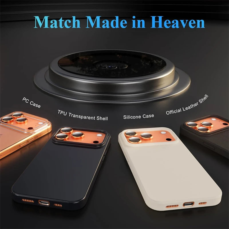 Orange Metal Glass Camera Lens Protector for IPhone 17 Air 16 15 14 13 Pro Max Plus 17Air 16Pro 17Pro i17 IPones Ring Ziai Cover