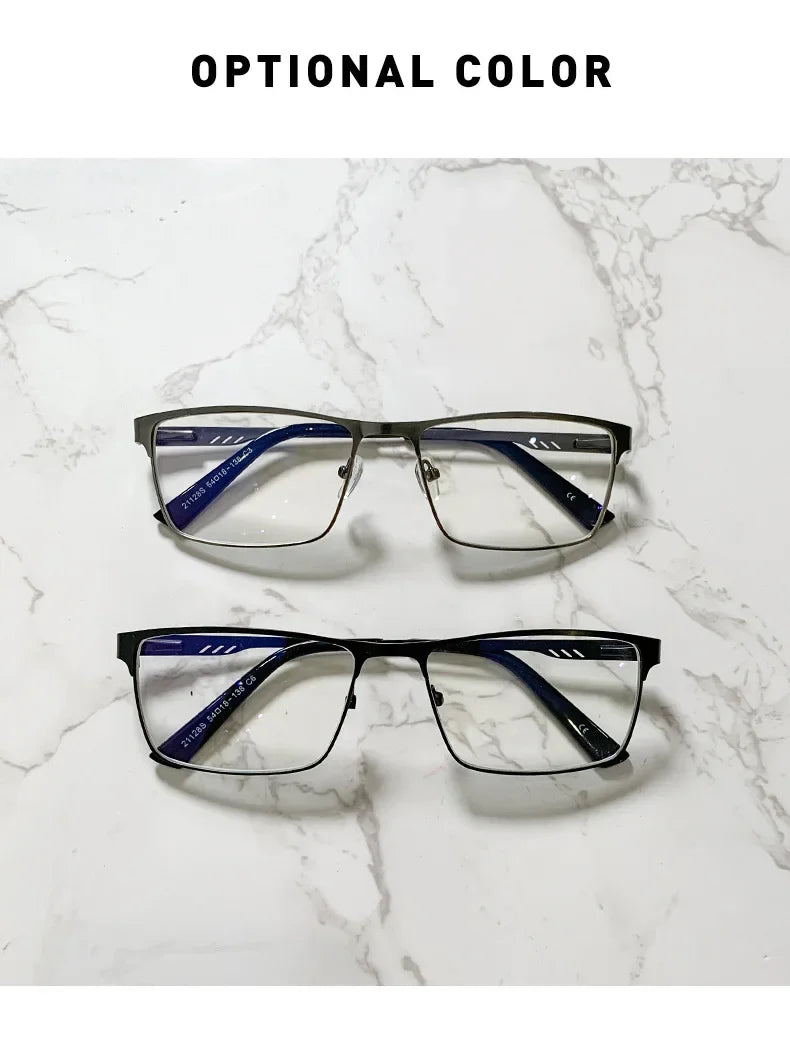 Square Metal Large Frame Reading Presbyopia Glasses for Men Women Vintage High Quality Far Sighted Eyeglasses +1.0 +1.25 To +6.0