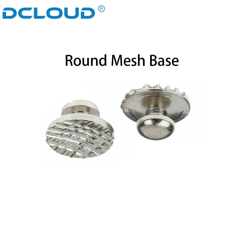 DCLOUD 10/50Pcs Dental Orthodontic Lingual Buttons for Bondable Metal Round Mesh Base Button Monoblock Dentist Ortho Materials