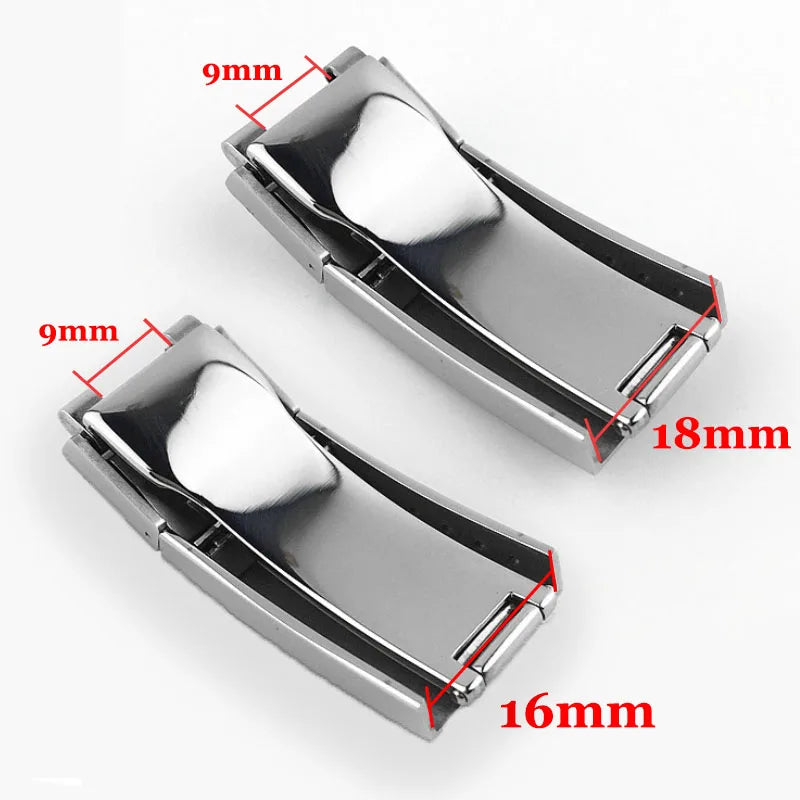 9mm Watchband Clasp for Rolex Submariner GMT Master Daytona Button Stainless Steel Solid Buckle 16mm 18mm Watches Accessories