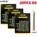 HIRISI 20pcs Carp Fishing Anti Tangle Sleeves, Anti Tangle Rig Tubing,Carp Fishing Soft Rubber Spike Tube fishing accessories