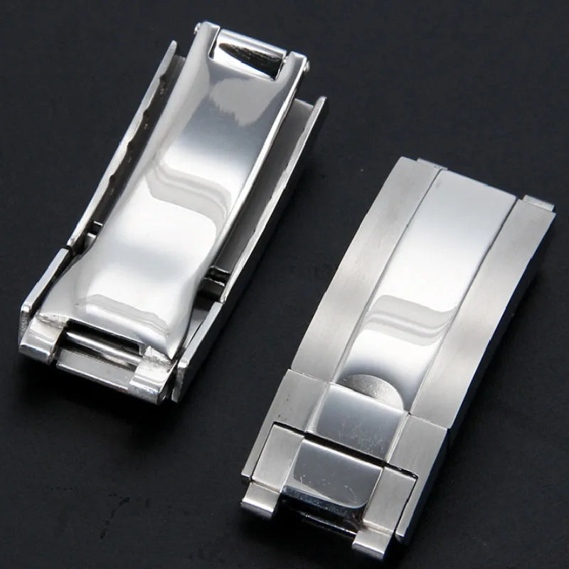 9mm Watchband Clasp for Rolex Submariner GMT Master Daytona Button Stainless Steel Solid Buckle 16mm 18mm Watches Accessories
