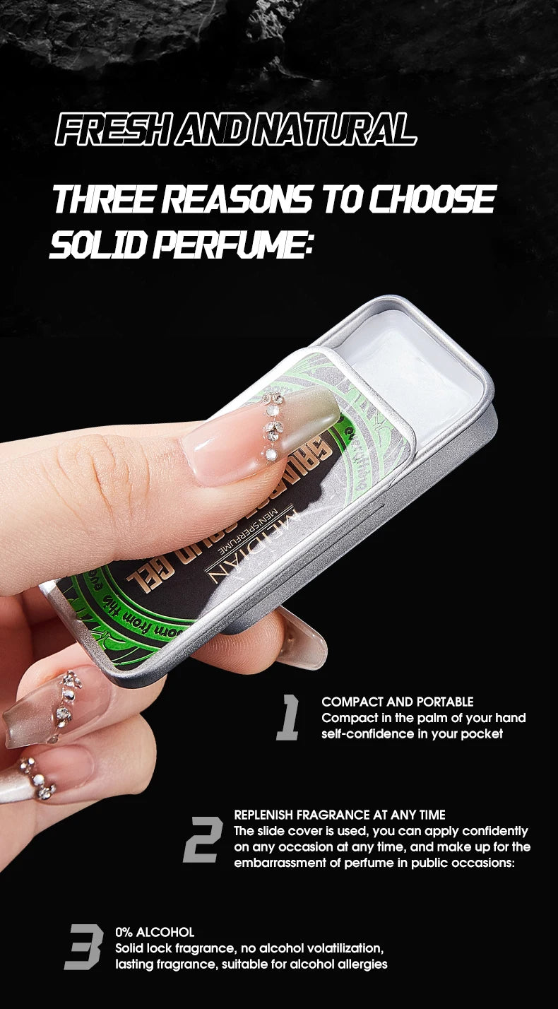 Perfume Set, Which Can Be Applied on the Wrist and Neck, Fresh Smell, Men's and Women's Portable Refreshing Solid Perfume