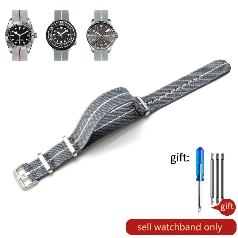 60's French Army Watch Strap for Nylon Watchband for Rolex Seiko Tudor Rolex Black Green Water Ghost Omega Woven Watch Band