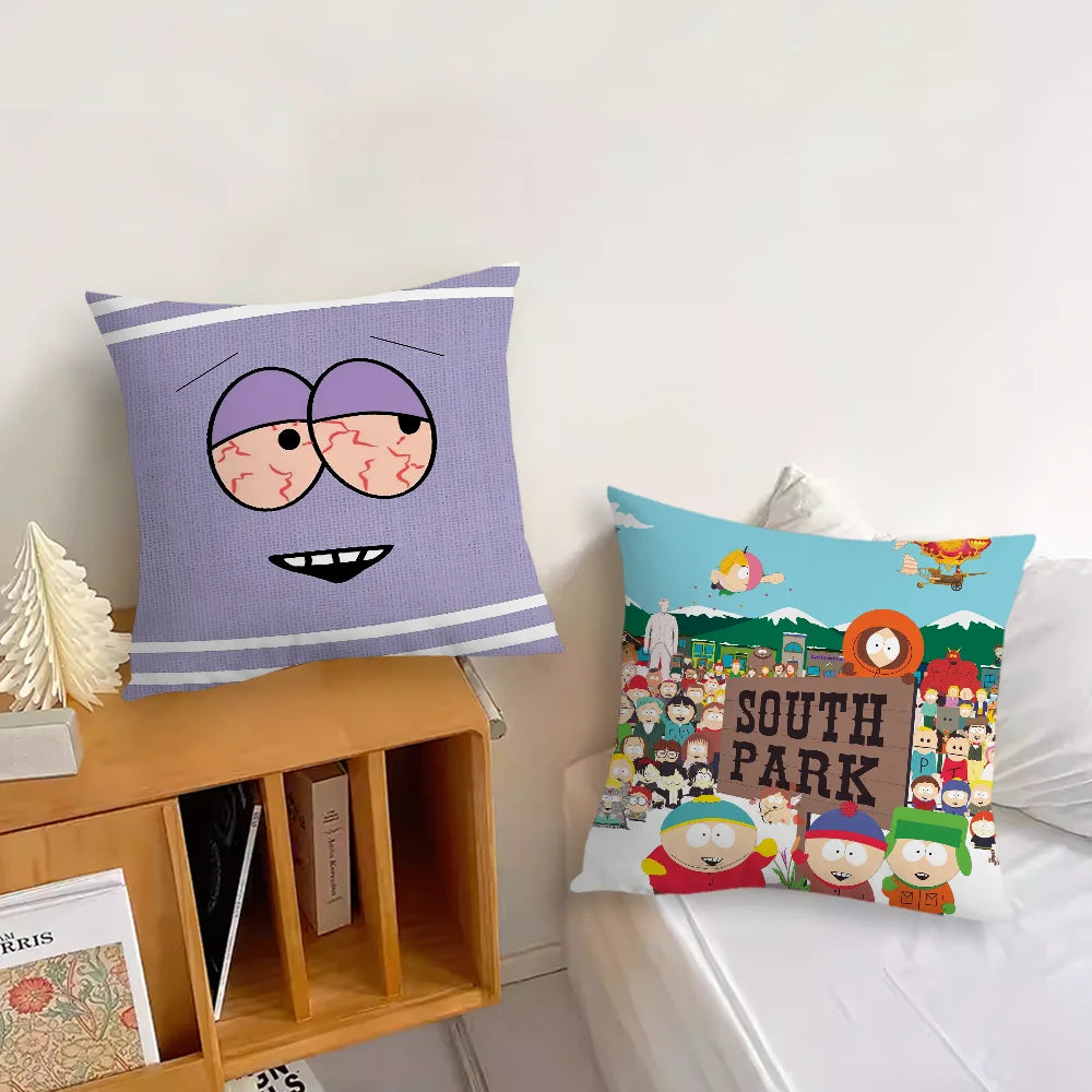 Cartoon S-South P-Park Cute cushion cover Soft Cushion Cases for Farmhouse Sofa Decor Home Decorations and Protector