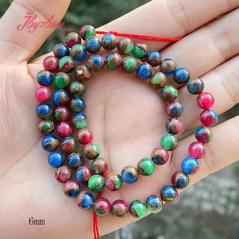 Natural Stone Beads square round jade For Necklace Bracelet Spacer Strand 15" DIY Jewelry Making