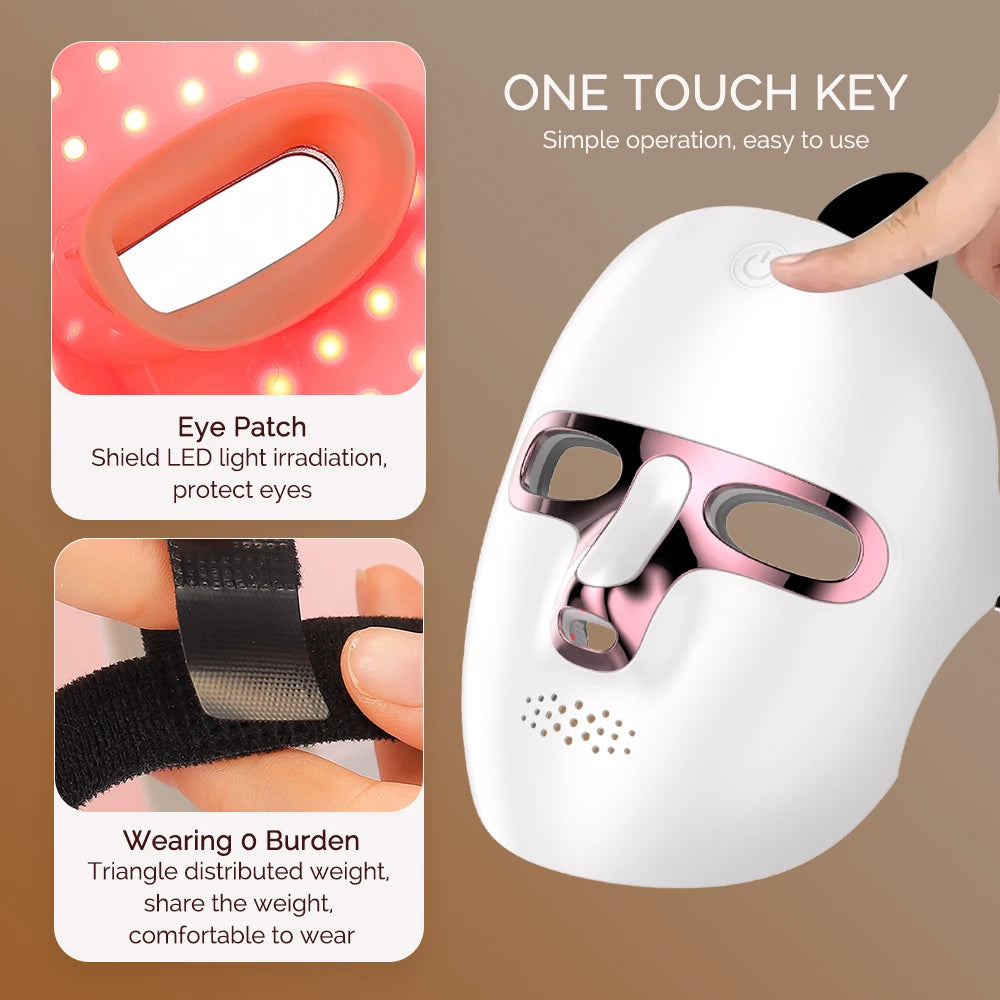 7 Colors Photon Facial LED Mask Red Light Therapy Anti Aging Face Neck Beauty Mask Relaxation Treatment Anti-Wrinkle Skin Care