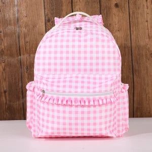 School Backpacks for Girls Large Capacity Ruffled Plaid Schoolbags Gifts For Teenagers College High School Students Traveling