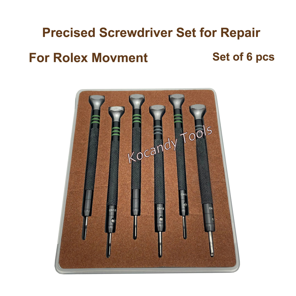 6pcs Precision Stainless Steel Screwdriver Kit Watchmaker Repair Screwdriver Tool for Rolex 3135 2135 Watch Movement