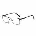 Men's Metal Square Frame Blue Light Blocking Reading Glasses, Fashion Presbyopic Eyeglasses for Men, +100 to +400 Diopters
