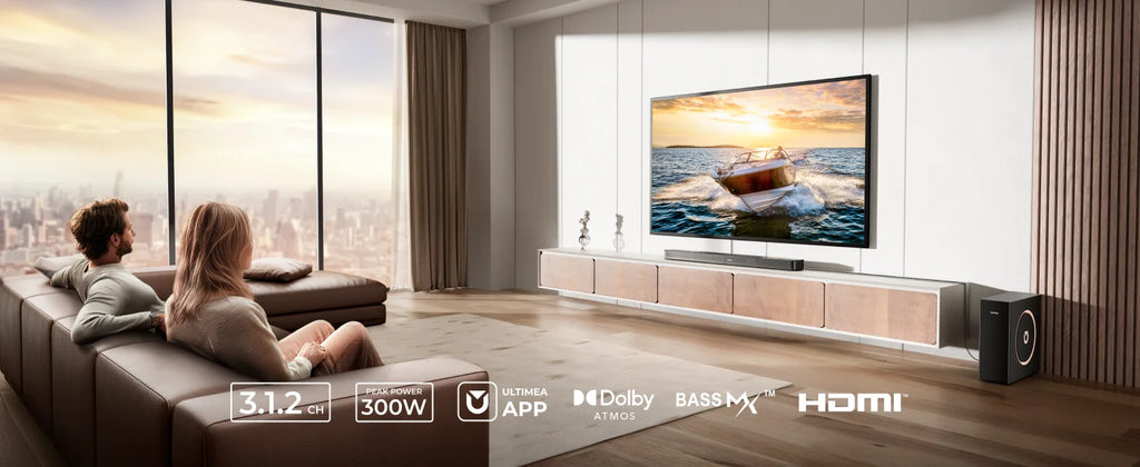ULTIMEA 3.1.2ch Sound Bar with Dolby Atmos, Surround Sound System for TV with 5.25 inch Subwoofer, Sound Bar for Smart TV