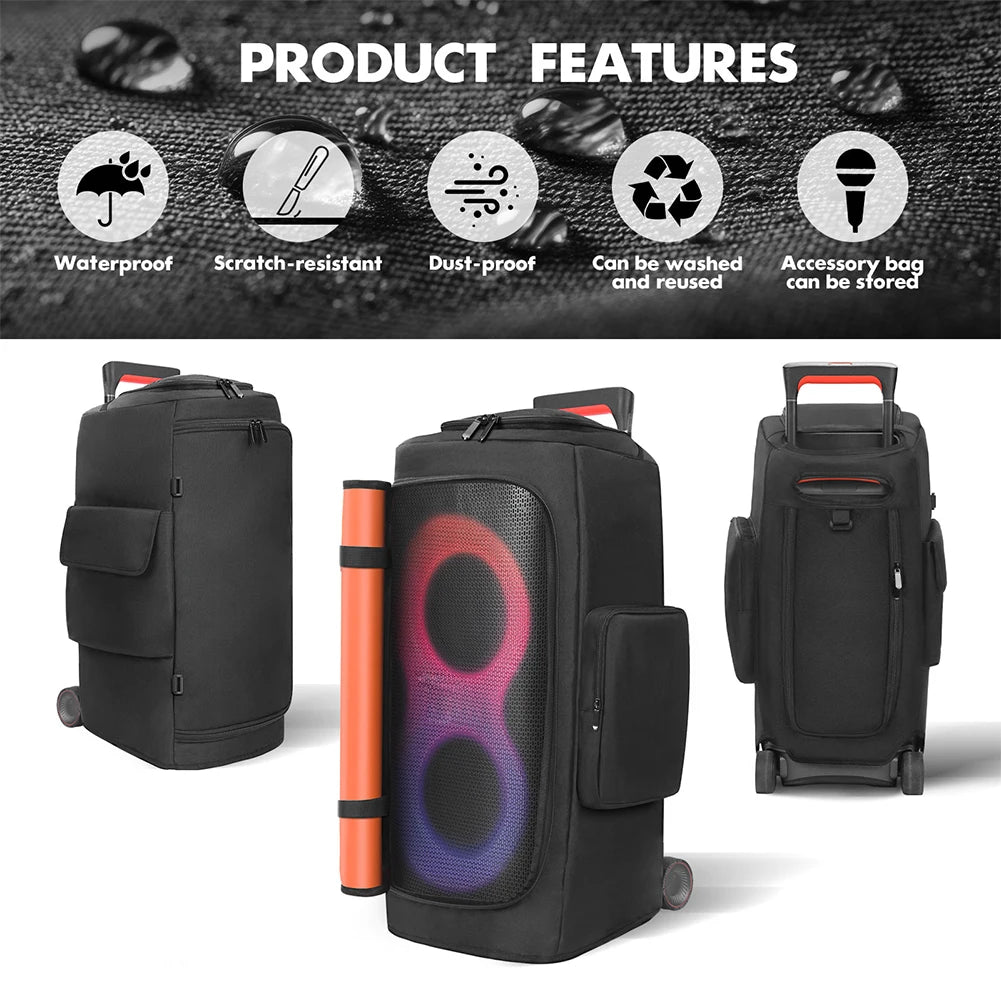 Padded Speaker Protective Cover Case Waterproof Double-Sided Speaker Storage Bag for JBL PARTYBOX 1000/710/520/320/310/120/110