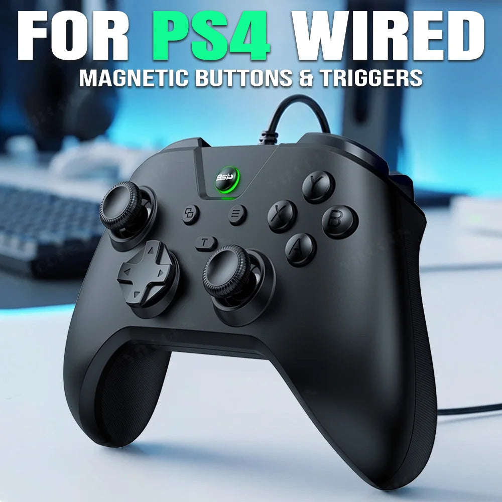 Wired Gaming Controller for PS4 Console PC Controls-No Lag. No Drops Dual Vibration Gamepad for Switch, iOS, Android