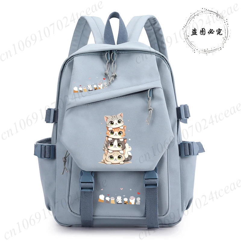 Back To School Anime School Backpack for Students Kawaii Cat Design Daily Bagpack Anime Backpacks for Girl Sport School Bag