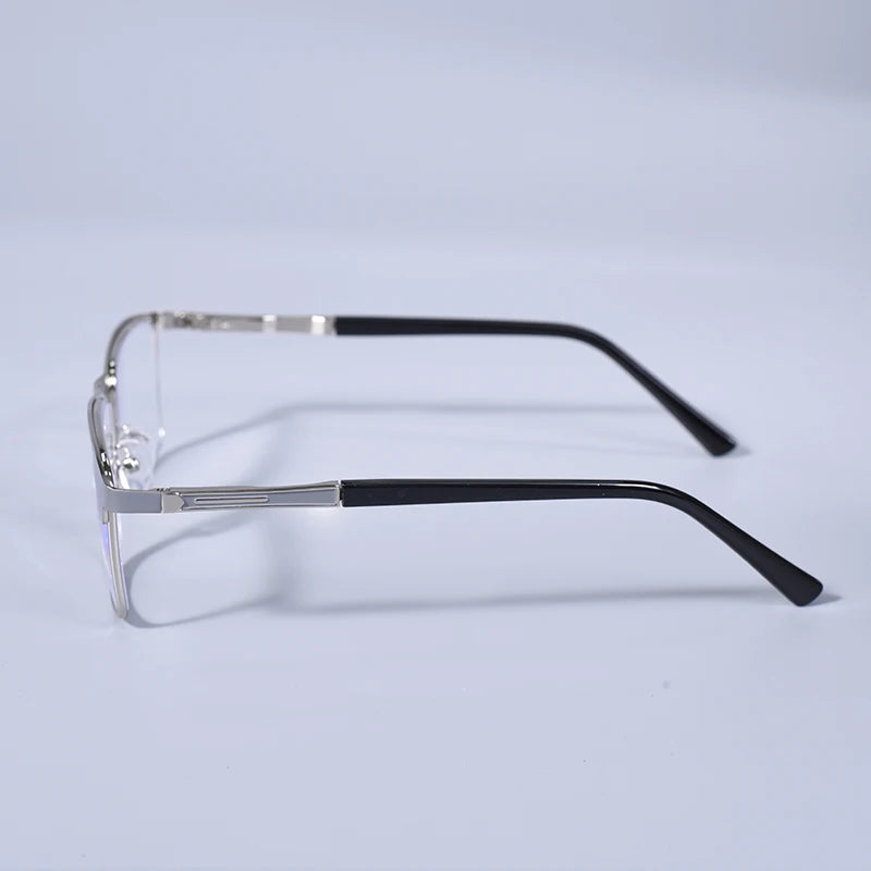 Anti Blue Light Men Reading Glasses Metal Full Frame Business Eyeglasses For Men Square Double Color Reading Eyewear +100+150