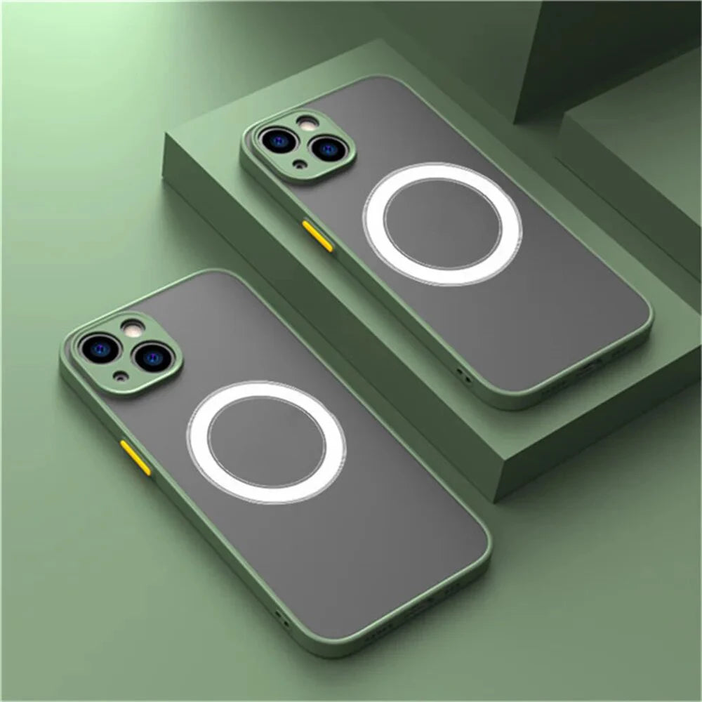 Luxury Armor Matte For Magsafe Magnetic Wireless Charging Case For iPhone 18 17 16 15 14 13 12 11Pro Max Mini Plus