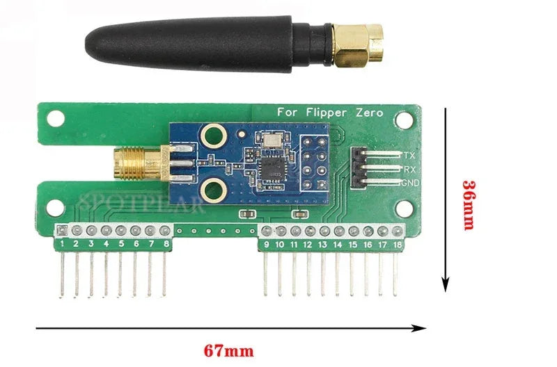 Flipper Zero CC1101 Sub-GHz 433MHz Development Board- GPIO CC1101 Mouse Module for Enhanced Flipper Zero Mods