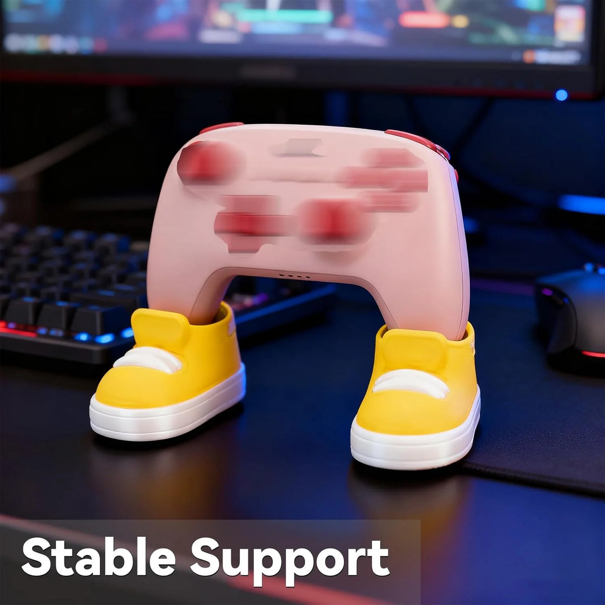 Game Controller Fun Stand - Colorful Shoe-Shaped Holder, Compatible with PS4, PS5, Xbox Controllers, Desktop Decoration