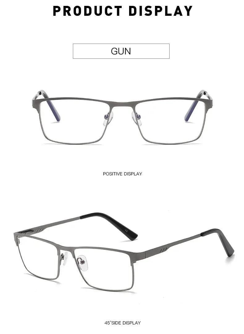 Square Metal Large Frame Reading Presbyopia Glasses for Men Women Vintage High Quality Far Sighted Eyeglasses +1.0 +1.25 To +6.0