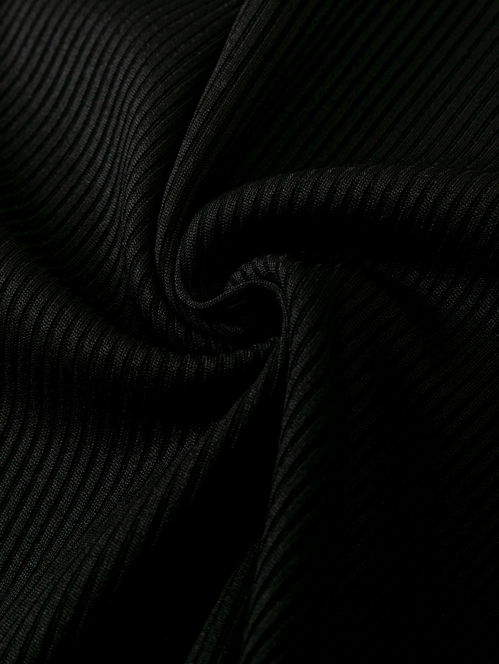 Fashionable black turtleneck knit sweater - comfortable ribbed design