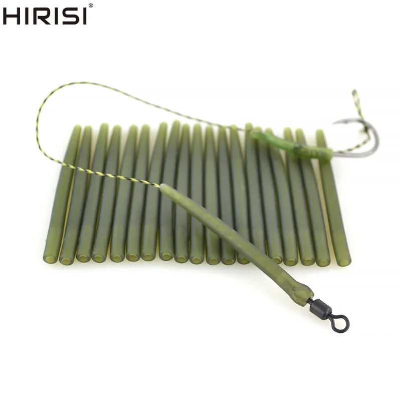 HIRISI 20pcs Carp Fishing Anti Tangle Sleeves, Anti Tangle Rig Tubing,Carp Fishing Soft Rubber Spike Tube fishing accessories