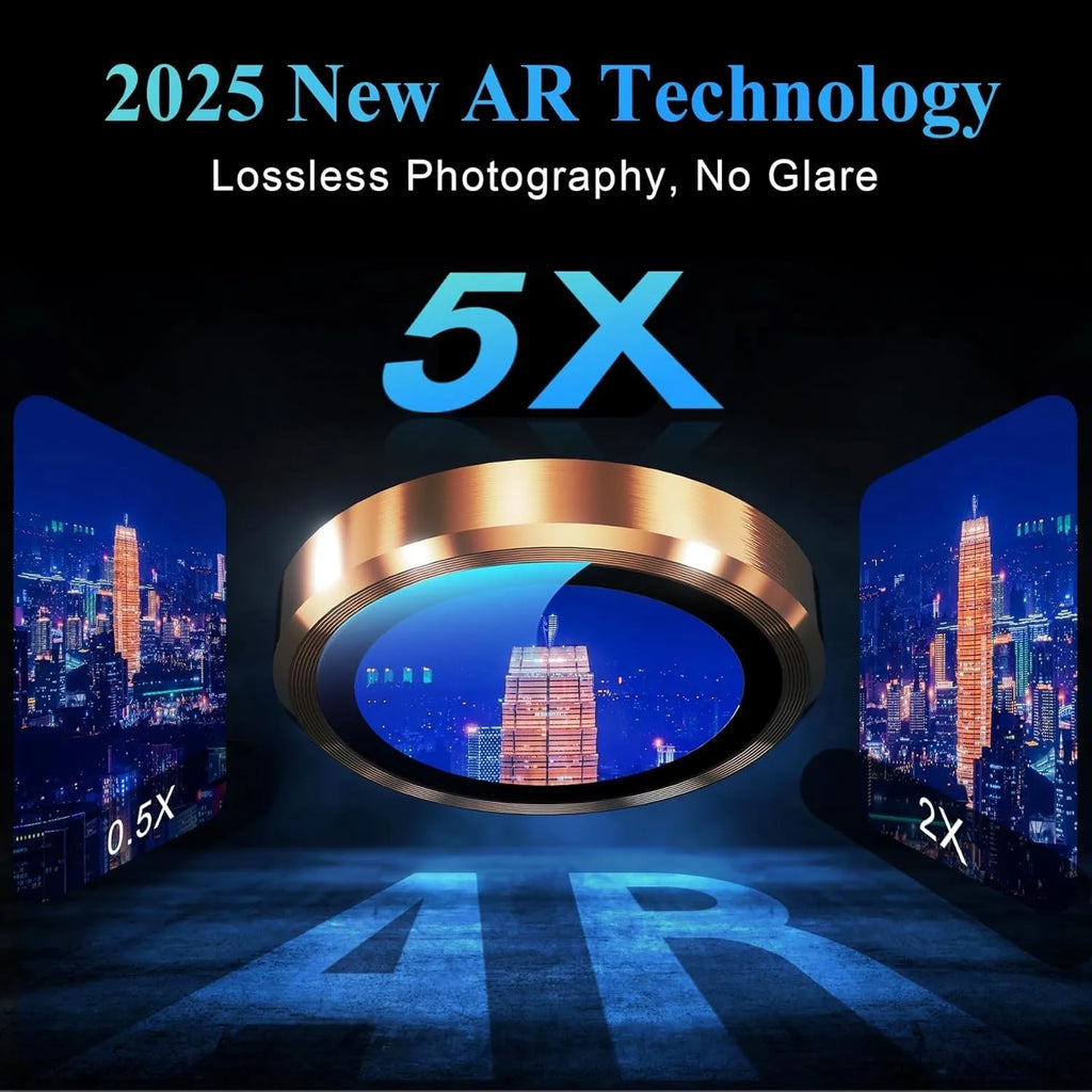 For iPhone 17 Pro Max/17 Pro Metal Ring Tempered Glass Camera Lens Protector Film Cover Film Metal Ring