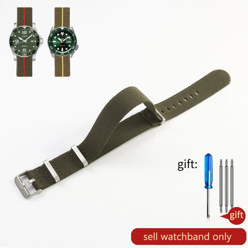 60's French Army Watch Strap for Nylon Watchband for Rolex Seiko Tudor Rolex Black Green Water Ghost Omega Woven Watch Band
