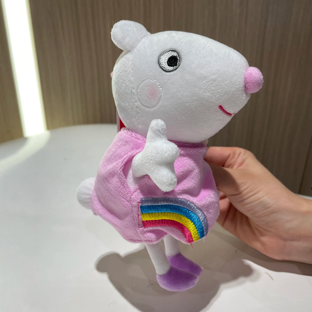 100% Genuine Peppa Pig 12-19cm Peppa George Evie Plush Toy Evy Cartoon Stuffed Animals Doll Children Birthday Christmas Gift