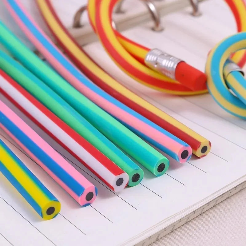 Colorful Magic Bendy Flexible Cute Soft Pencil with Eraser Stationery Kids Student Colored School Office Supply Creative Novelty
