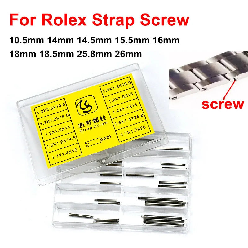 For Rolex Watch Strap Screw for Rolex Oyster Bracelet Screws Submarine Oyster Link Perpetual Dive Log Chain Screw Accessories