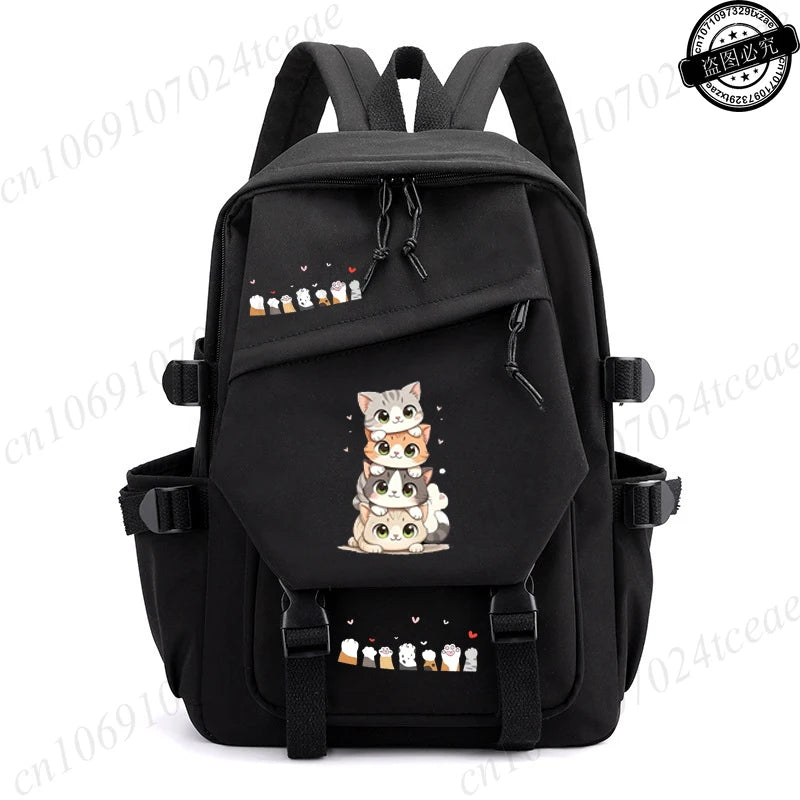Back To School Anime School Backpack for Students Kawaii Cat Design Daily Bagpack Anime Backpacks for Girl Sport School Bag