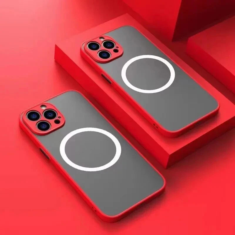 Luxury Armor Matte For Magsafe Magnetic Wireless Charging Case For iPhone 18 17 16 15 14 13 12 11Pro Max Mini Plus