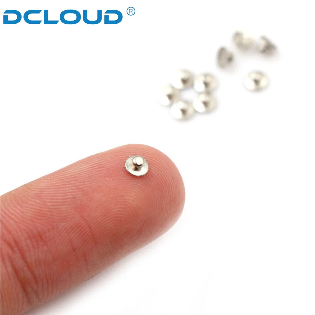 DCLOUD 10/50Pcs Dental Orthodontic Lingual Buttons for Bondable Metal Round Mesh Base Button Monoblock Dentist Ortho Materials